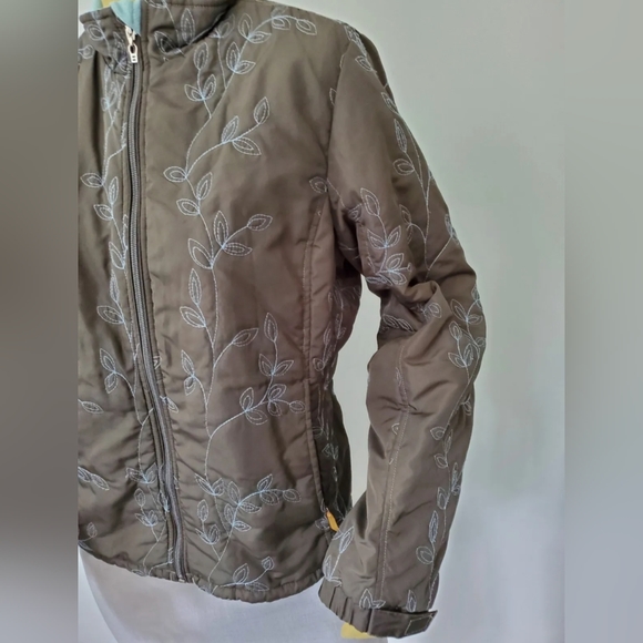 Eddie bauer- Embroidered Jacket Coat Fleece Lined  Women's Medium - Picture 3 of 12